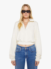 Brands Mother Denim Eterne Cropped Half-Zip Sweatshirt