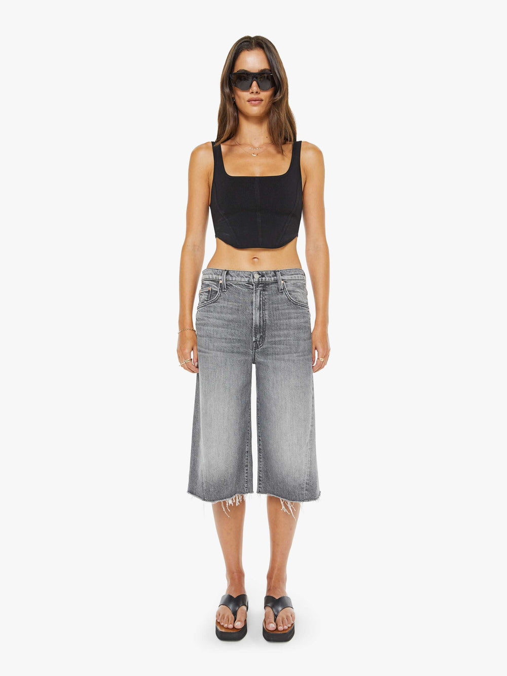 Women Mother Denim The Whole Lot Zip Twist Fray