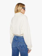 Women Mother Denim Eterne Cropped Half-Zip Sweatshirt