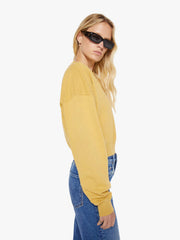 Women Mother Denim Eterne Cropped V-Neck Sweatshirt
