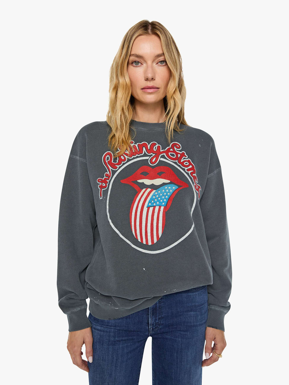 Women Mother Denim MadeWorn Rolling Stones Sweatshirt