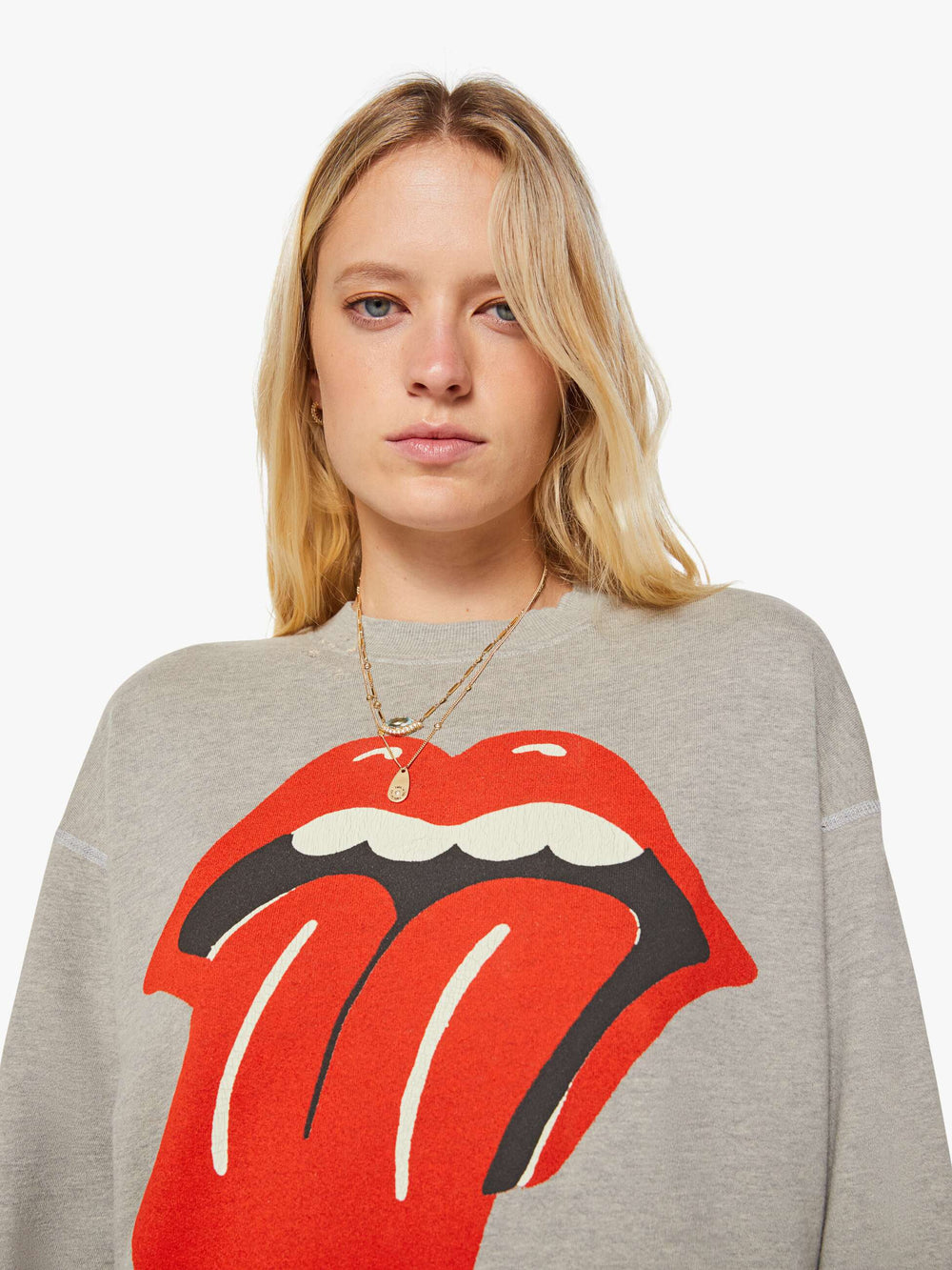 Brands Mother Denim MadeWorn Rolling Stones Destroyed Sweatshirt