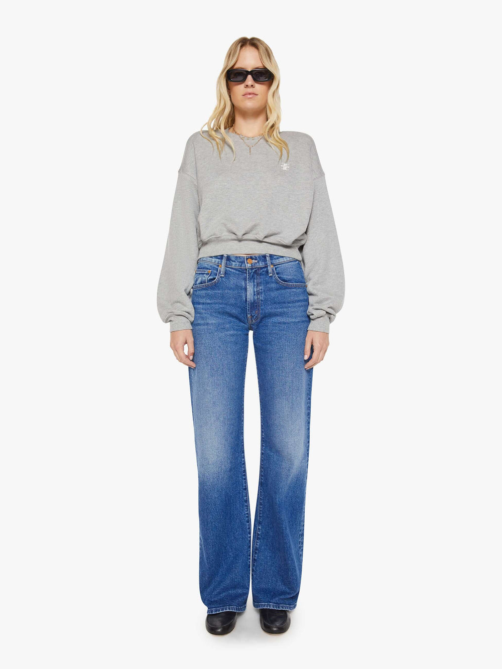 Brands Mother Denim Eterne Cropped Crewneck Sweatshirt