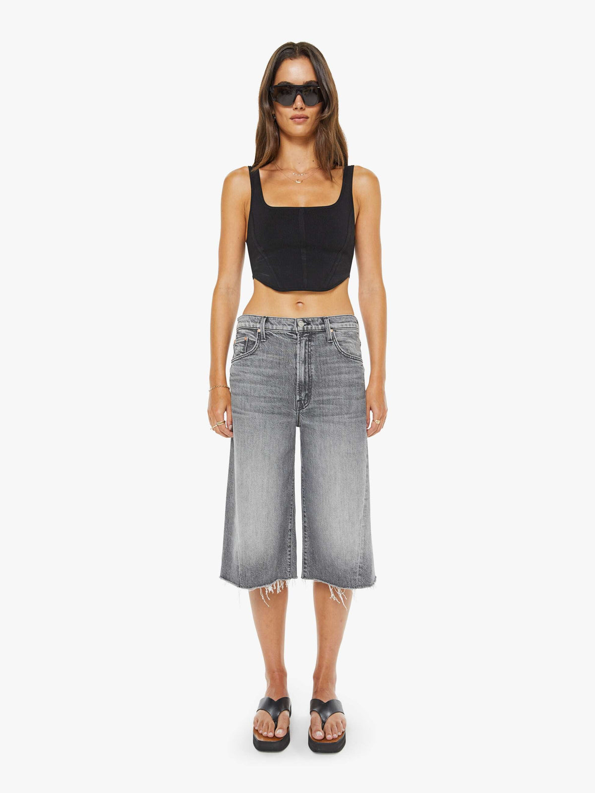 Women Mother Denim The Whole Lot Zip Twist Fray
