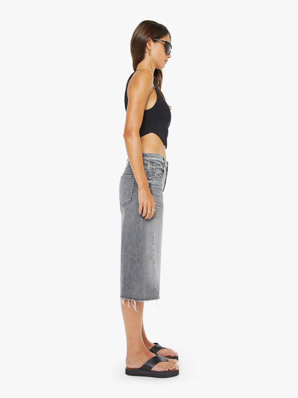 Women Mother Denim The Whole Lot Zip Twist Fray
