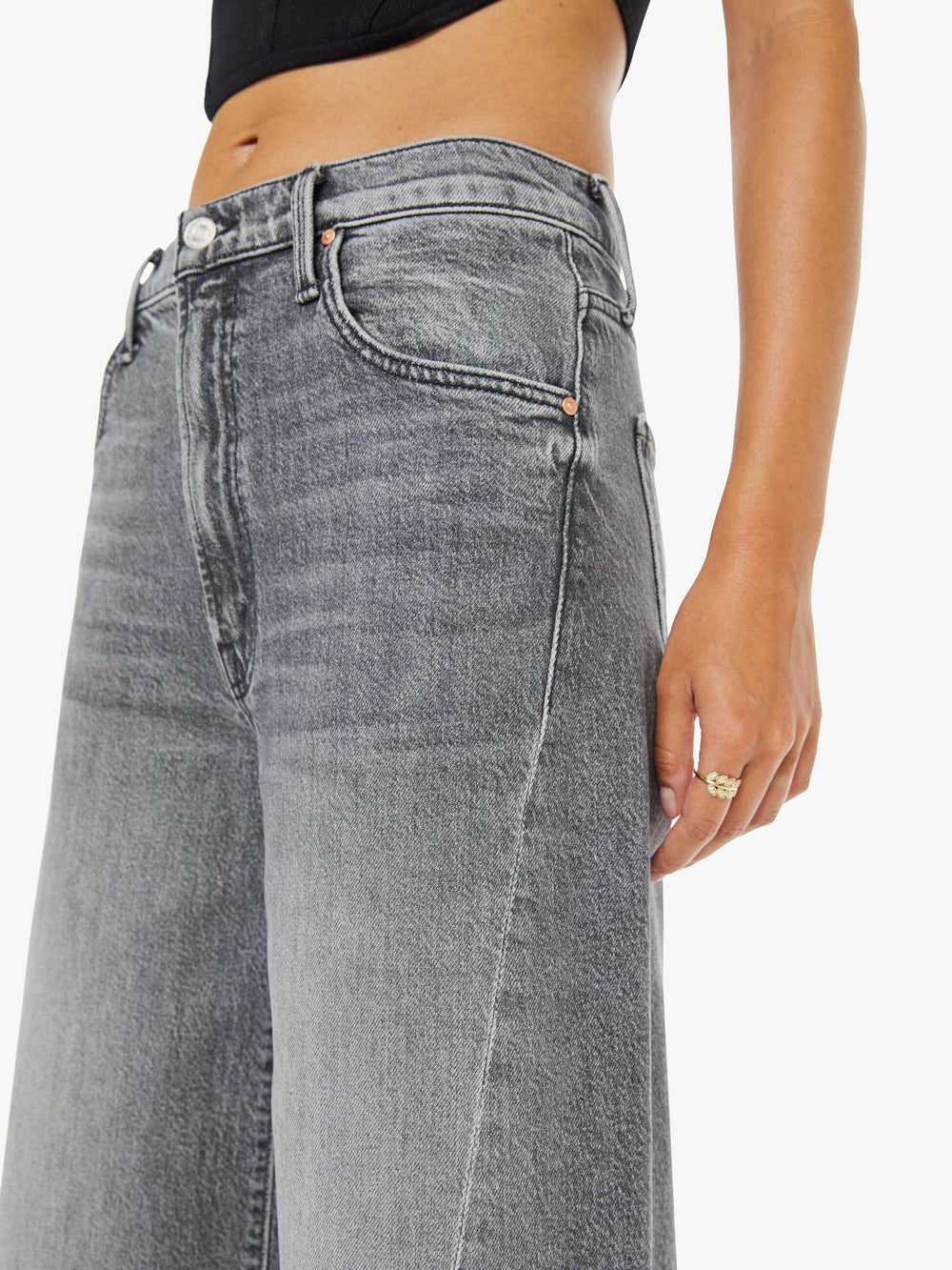 Women Mother Denim The Whole Lot Zip Twist Fray