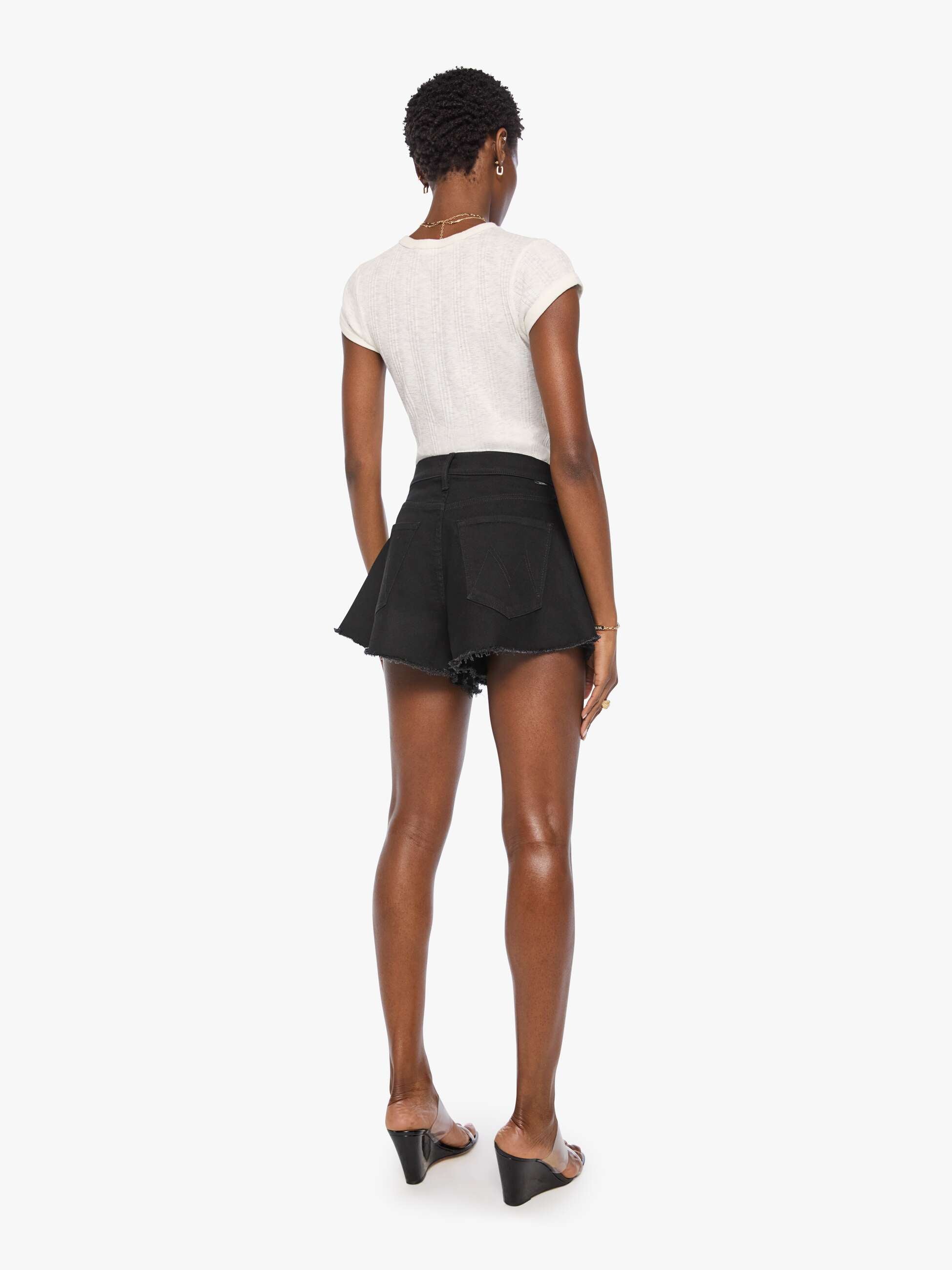 Women Mother Denim The Flutter Short Fray