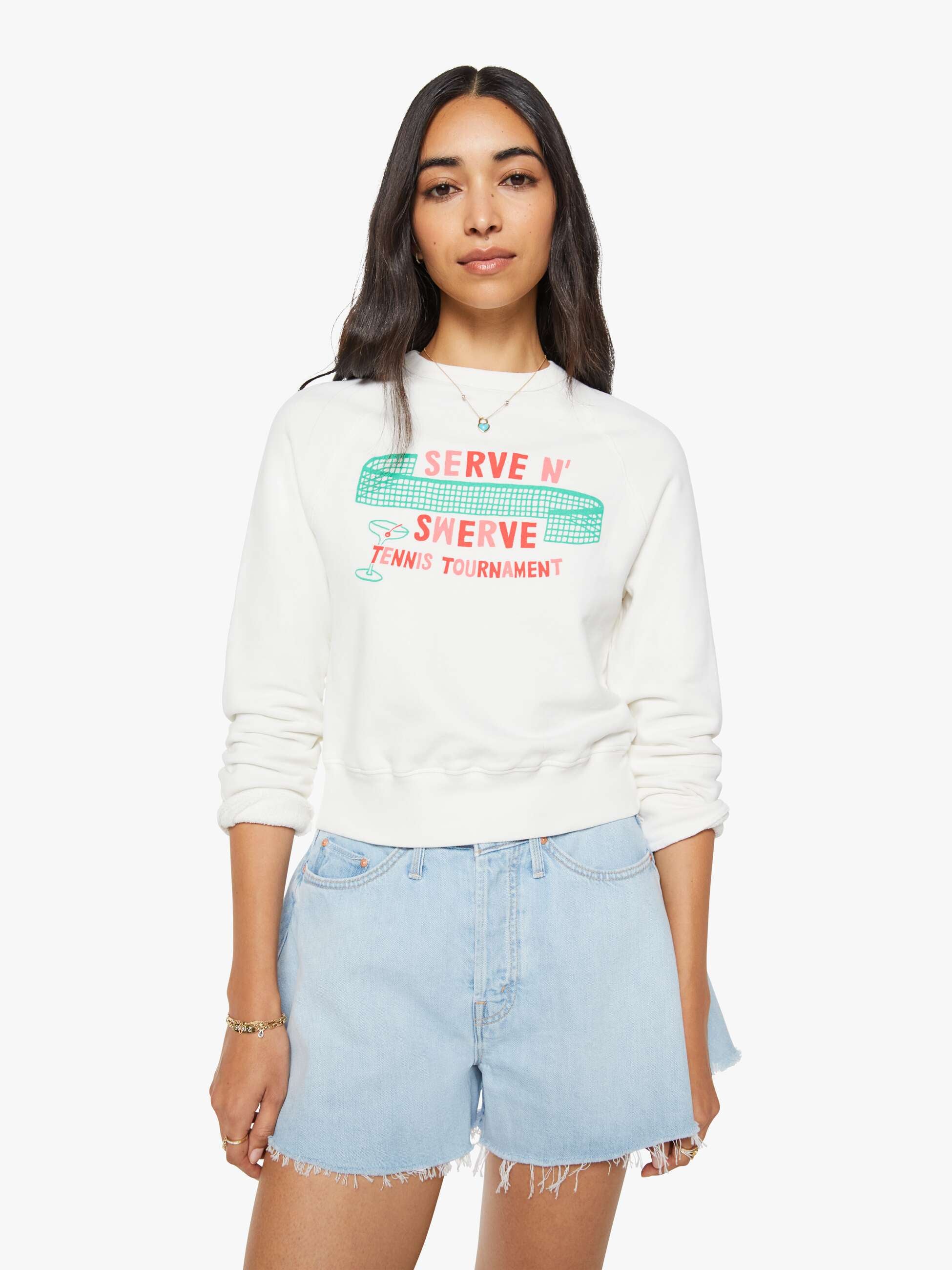 Women Mother Denim The Flutter Short Fray