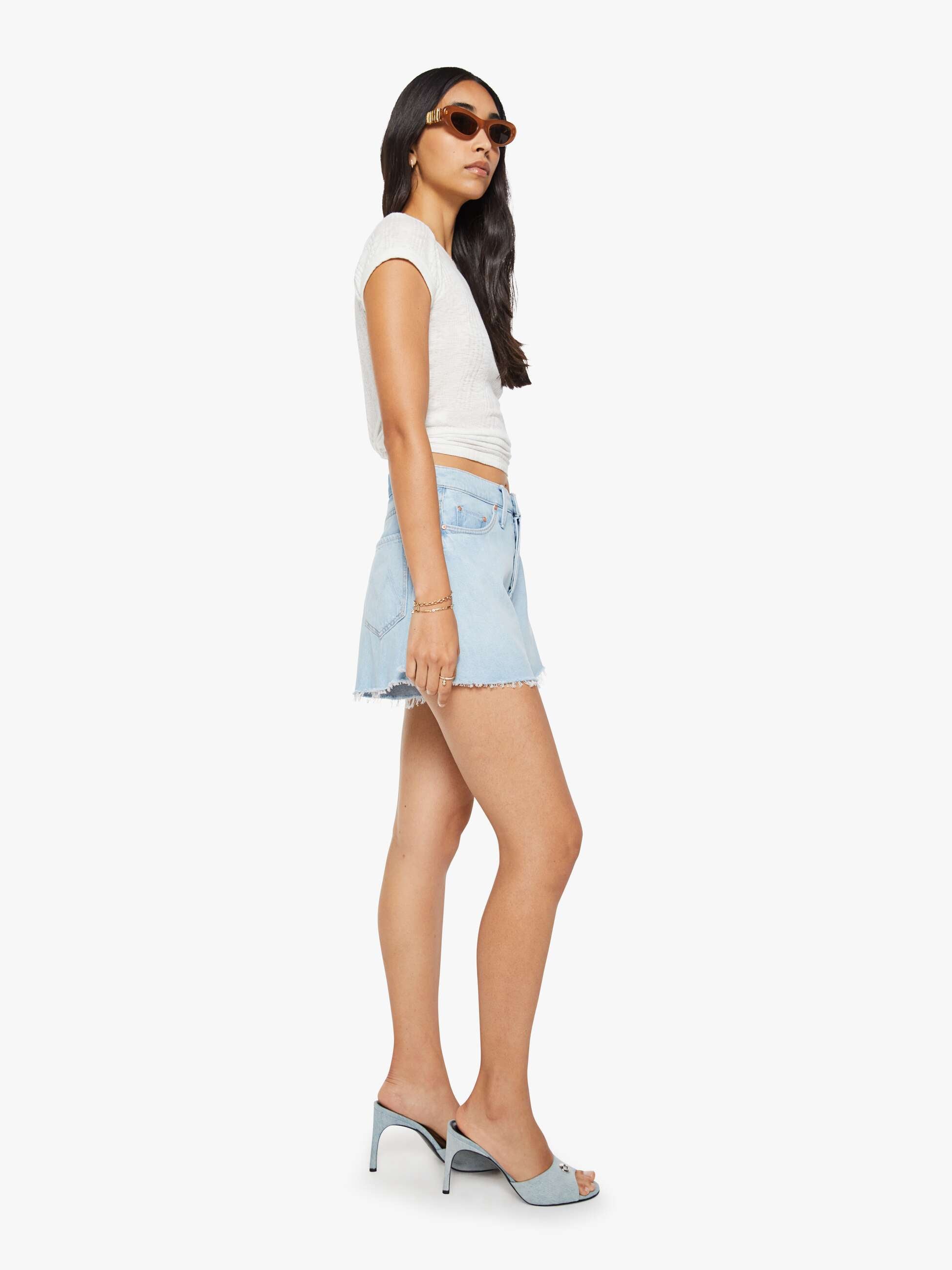 Women Mother Denim The Flutter Short Fray