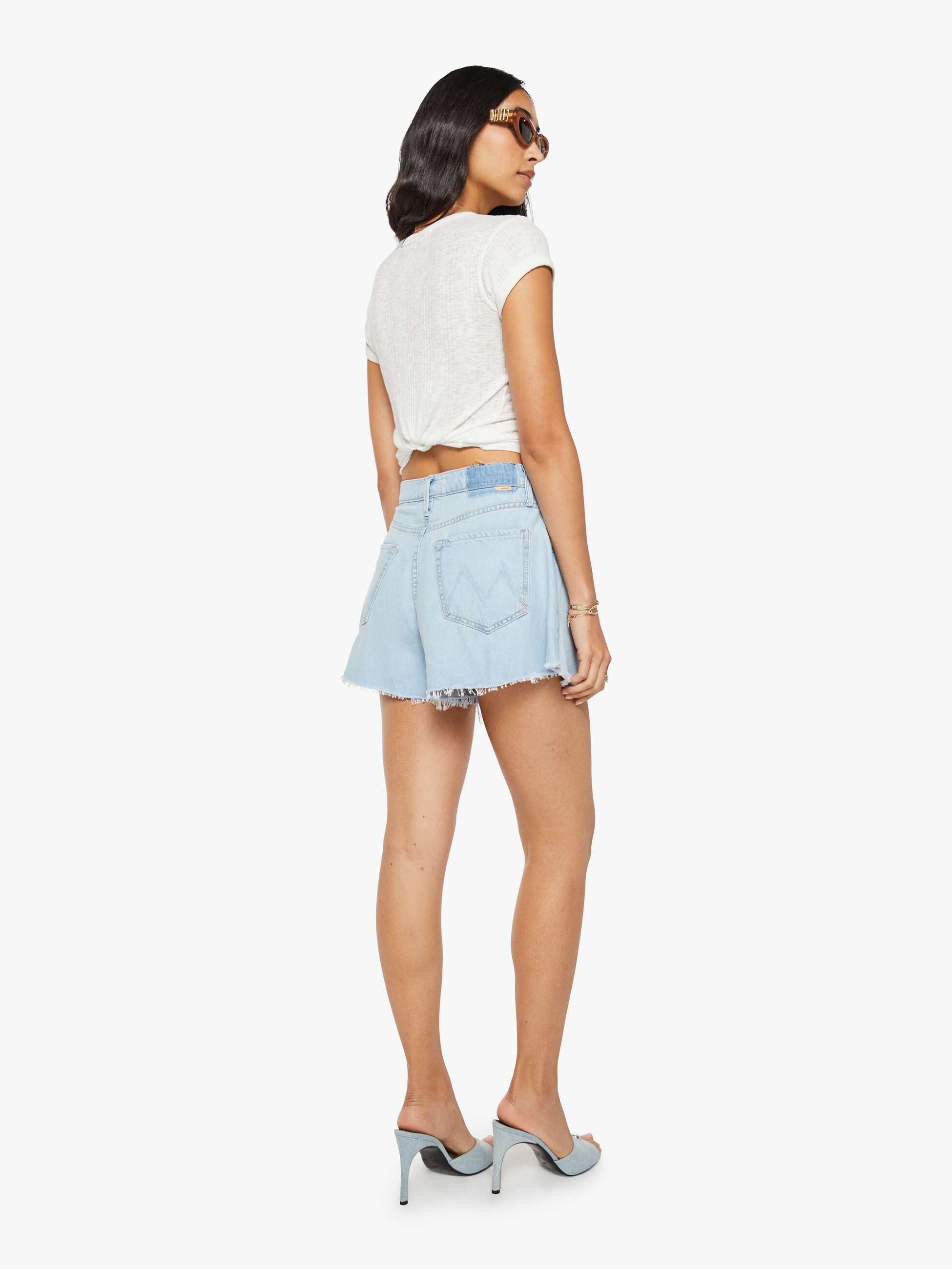 Women Mother Denim The Flutter Short Fray