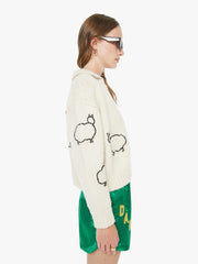 Women Mother Denim The Crop Raquette Cardigan