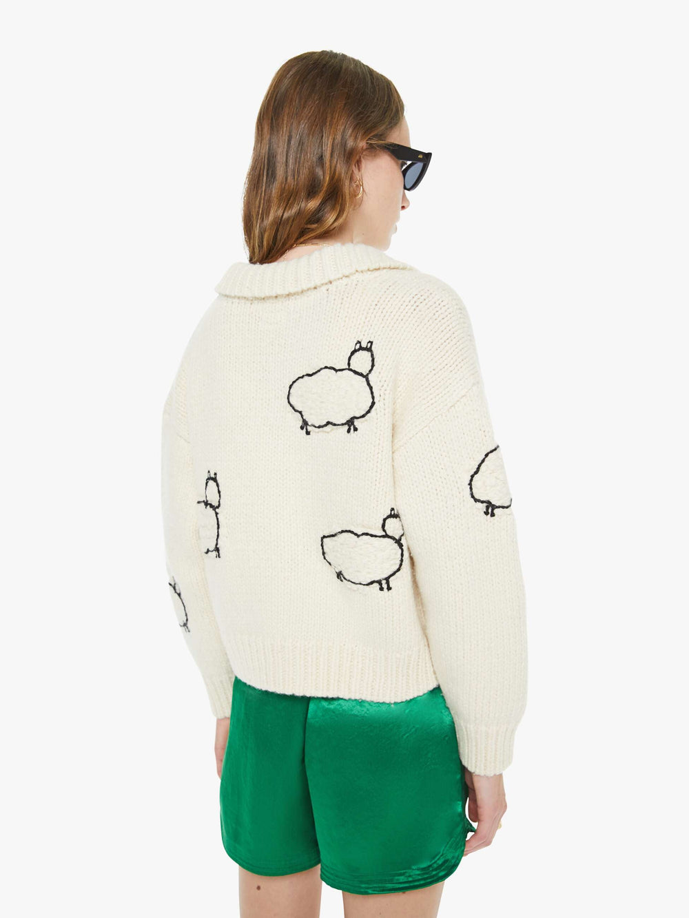 Women Mother Denim The Crop Raquette Cardigan