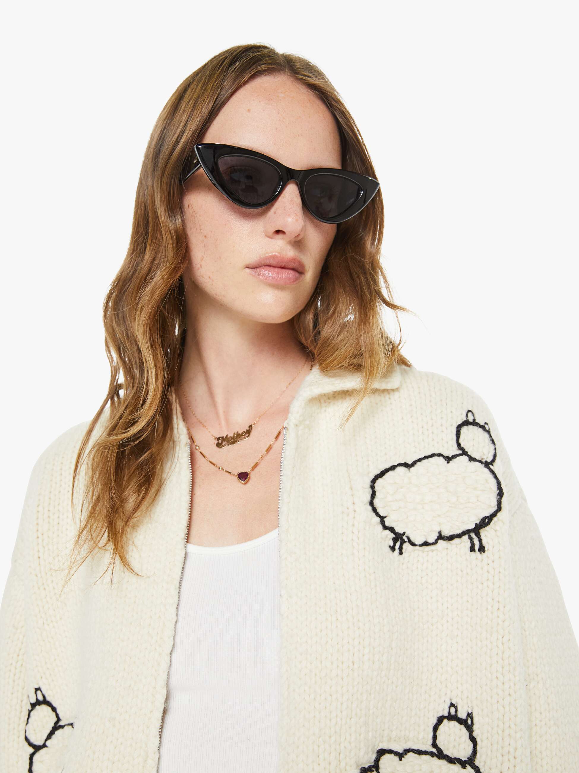 Women Mother Denim The Crop Raquette Cardigan