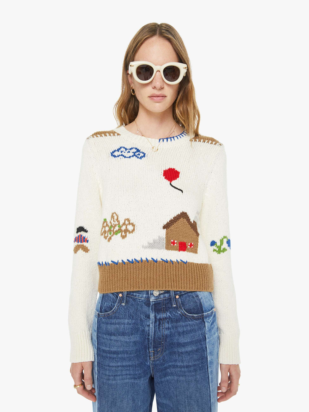 Women Mother Denim The Shrunken Pullover