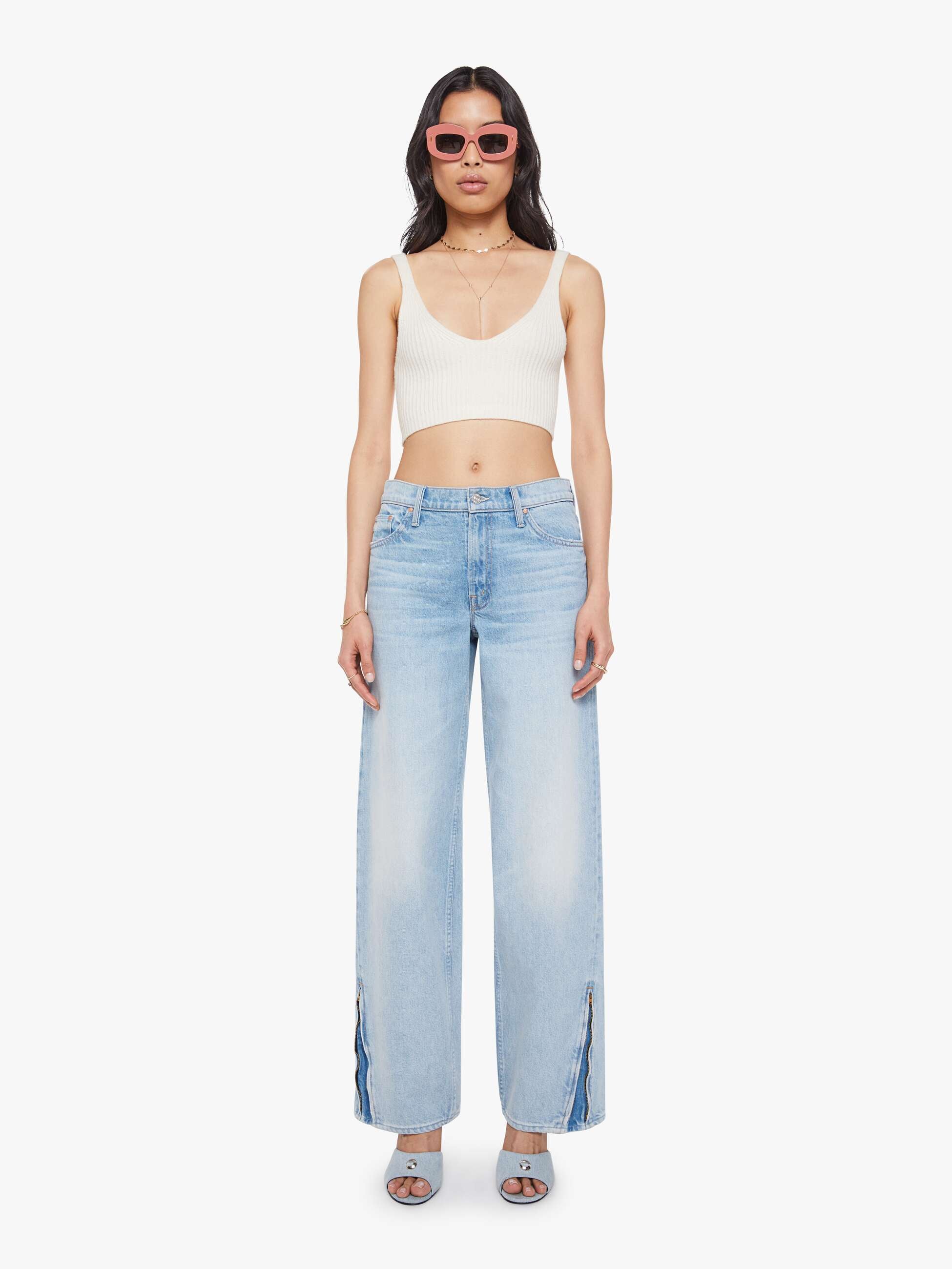 Women Mother Denim The Zip Raquette Cardigan