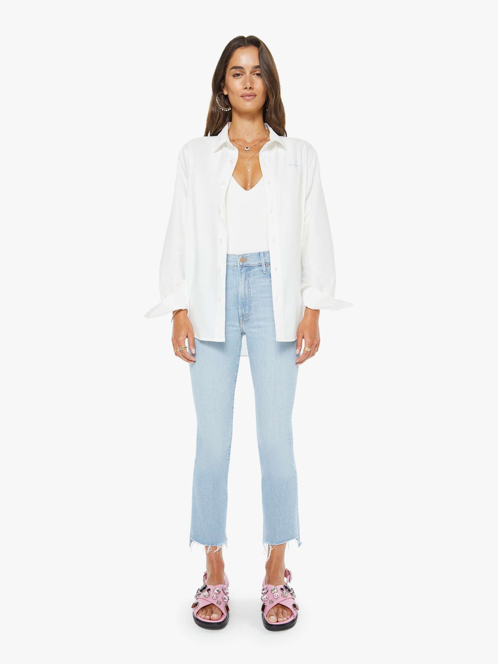 Women Mother Denim The Crop Pullover