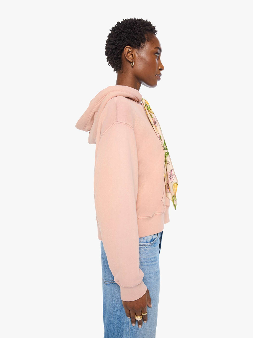 Women Mother Denim The Shrunken Boxy Cravat Hoodie