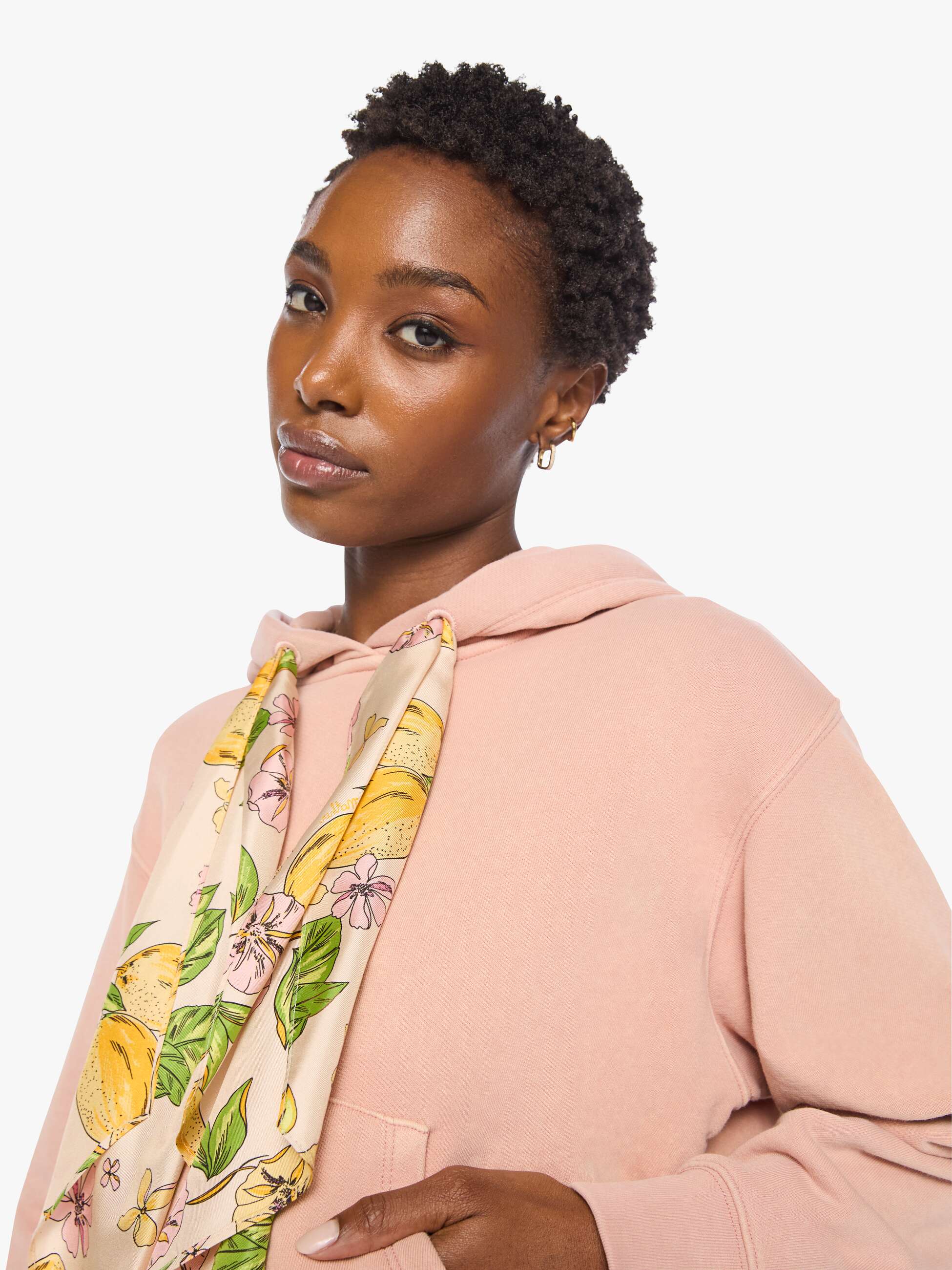 Women Mother Denim The Shrunken Boxy Cravat Hoodie