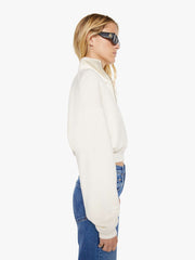 Women Mother Denim Eterne Cropped Half-Zip Sweatshirt
