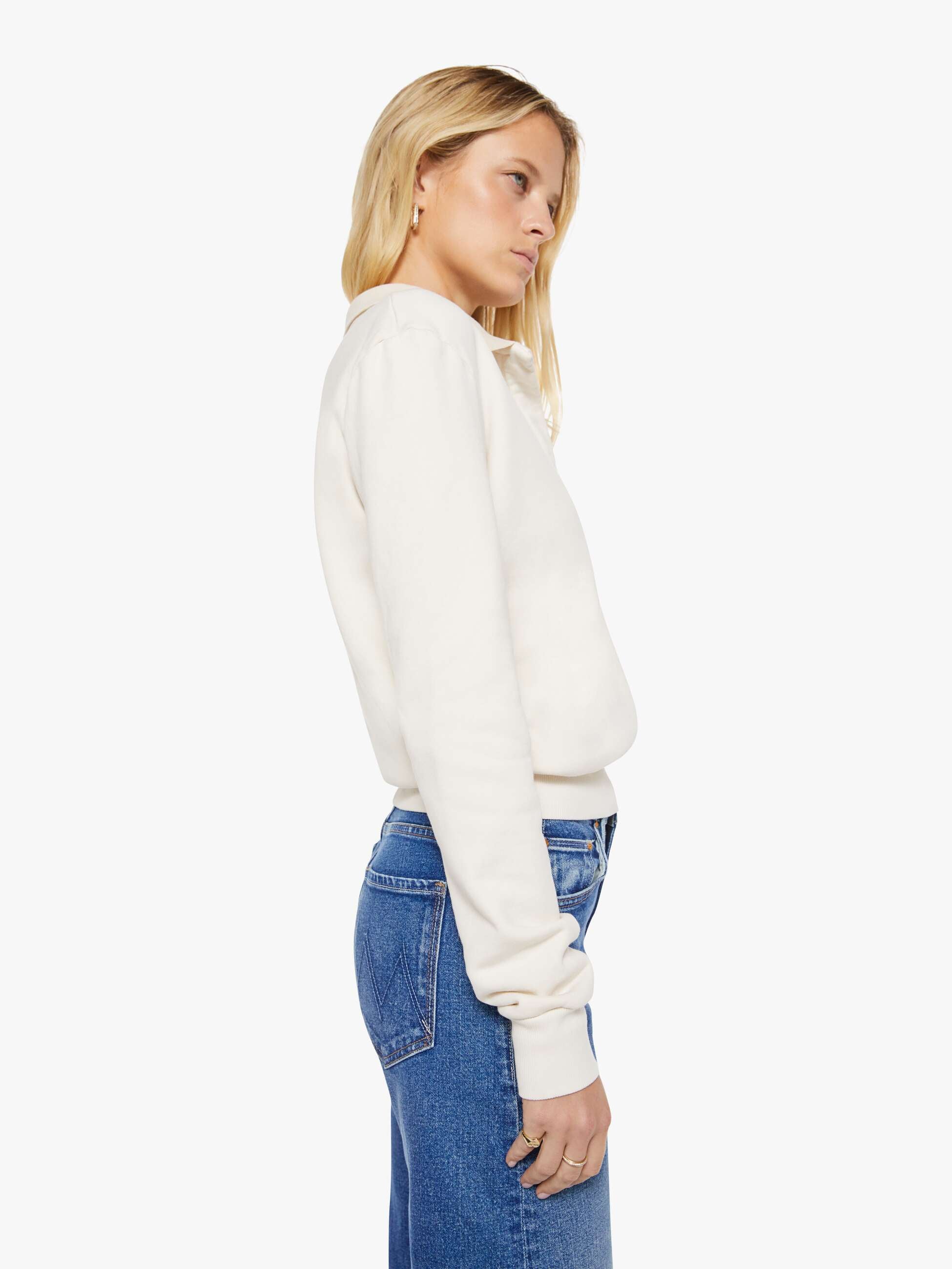Women Mother Denim SPRWMN Polo Sweatshirt
