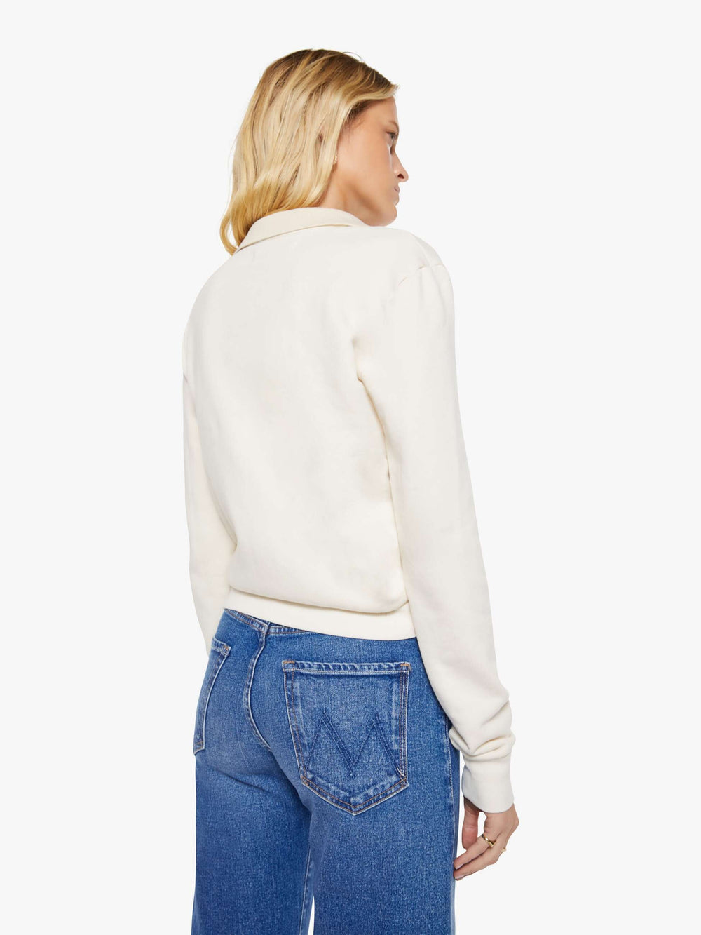 Women Mother Denim SPRWMN Polo Sweatshirt