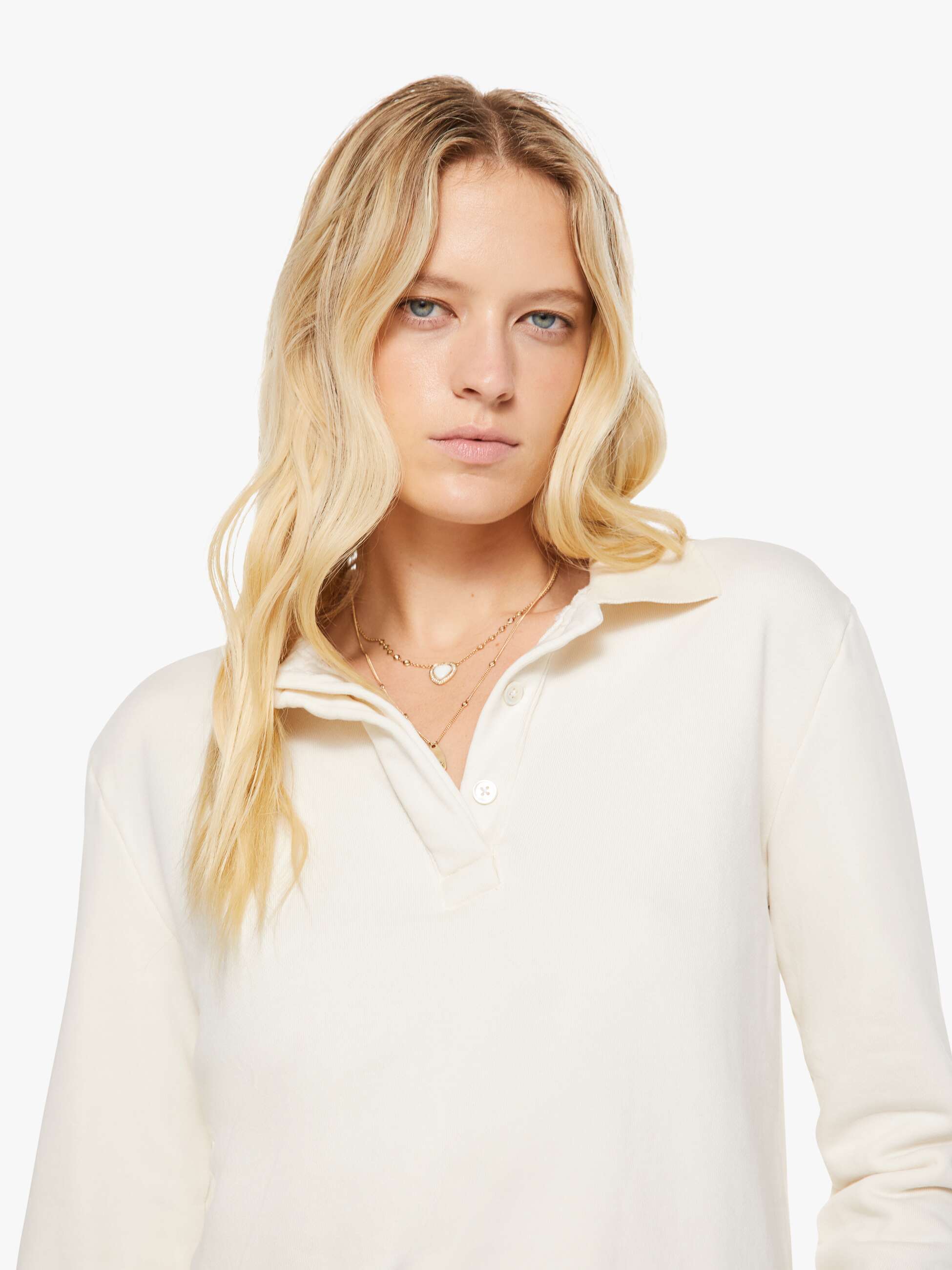 Women Mother Denim SPRWMN Polo Sweatshirt