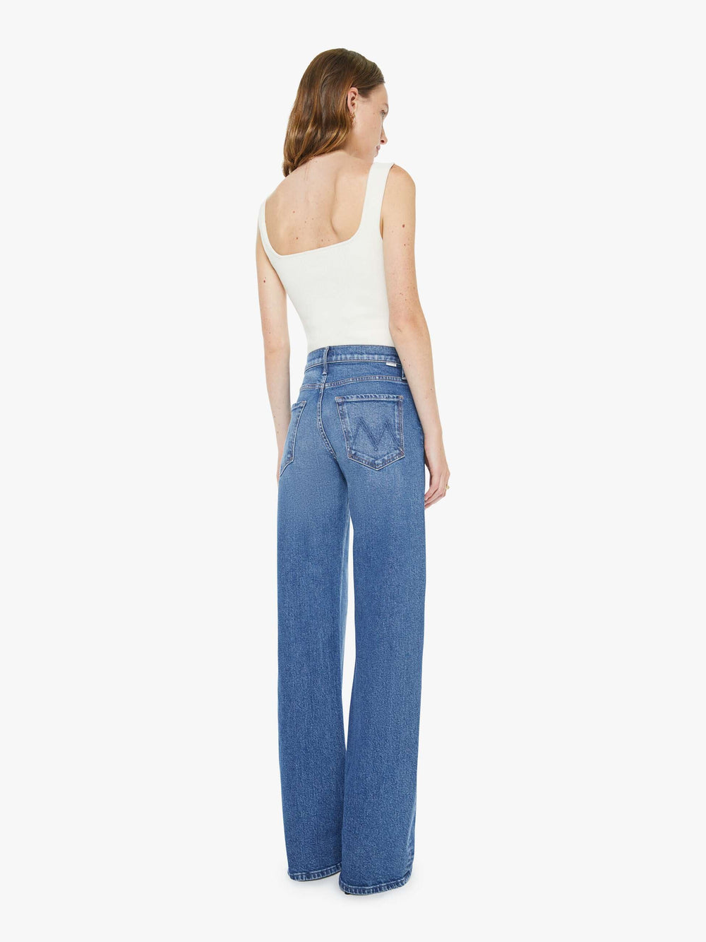 Women Mother Denim Eterne Cropped V-Neck Sweatshirt