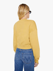 Women Mother Denim Eterne Cropped V-Neck Sweatshirt