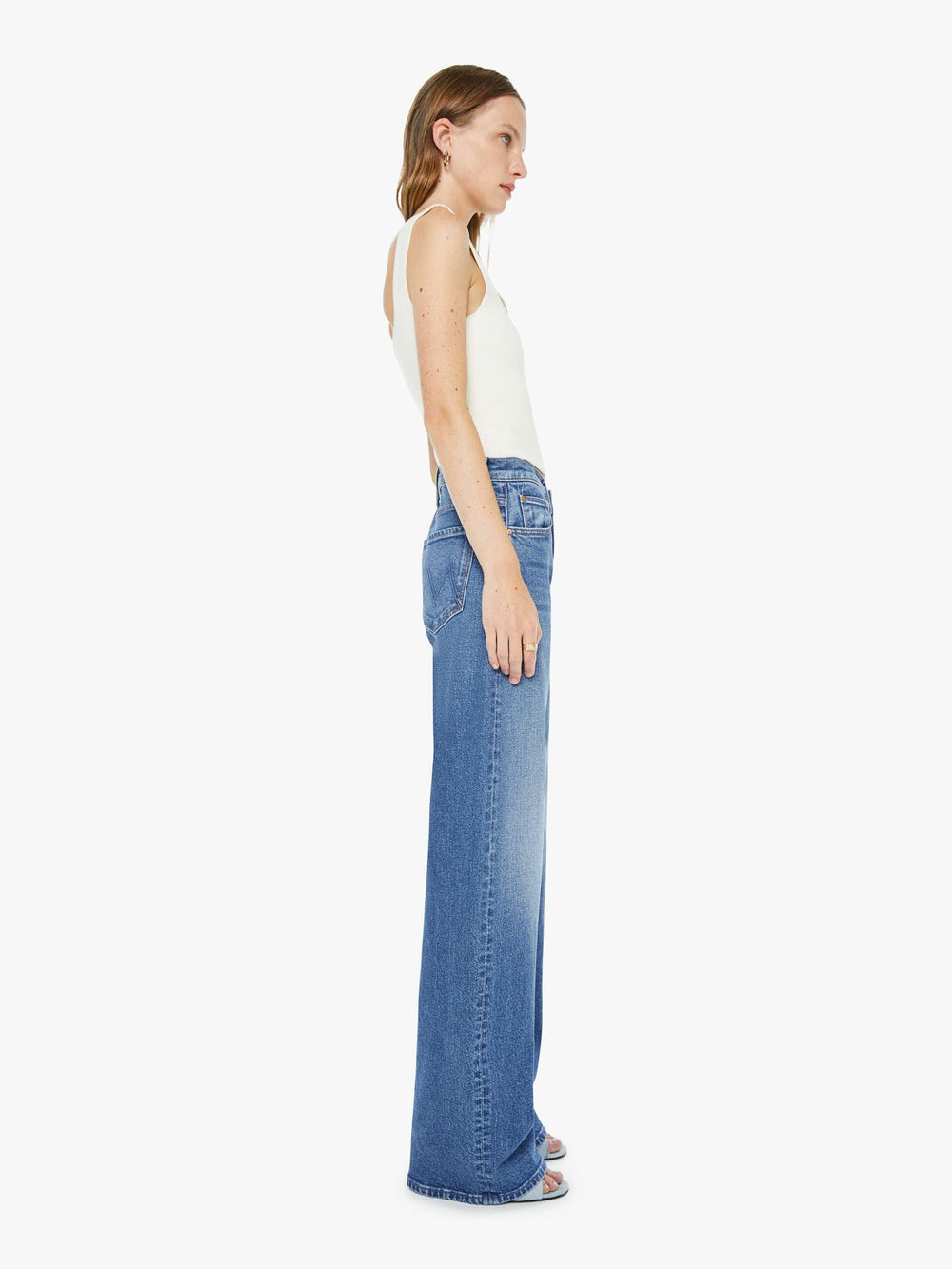 Women Mother Denim Eterne Cropped V-Neck Sweatshirt