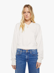 Women Mother Denim Eterne Cropped V-Neck Sweatshirt