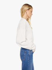 Women Mother Denim Eterne Cropped V-Neck Sweatshirt