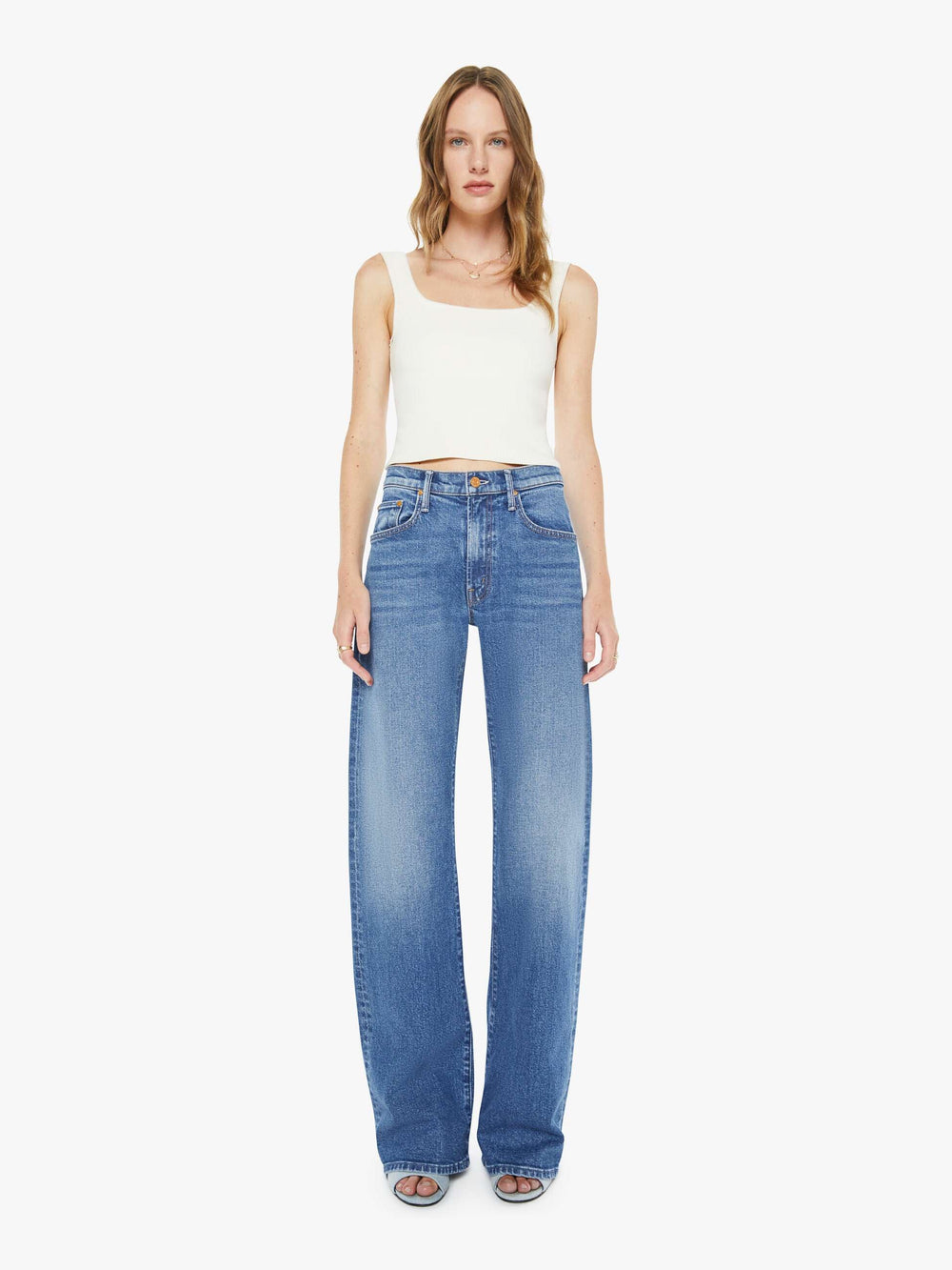 Women Mother Denim Eterne Cropped V-Neck Sweatshirt