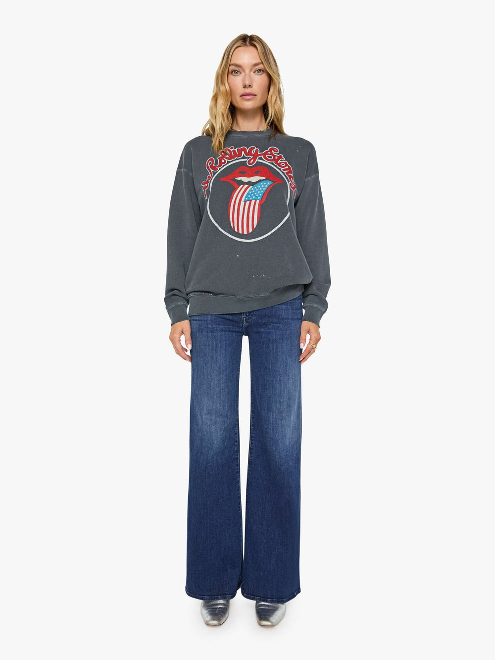 Women Mother Denim MadeWorn Rolling Stones Sweatshirt
