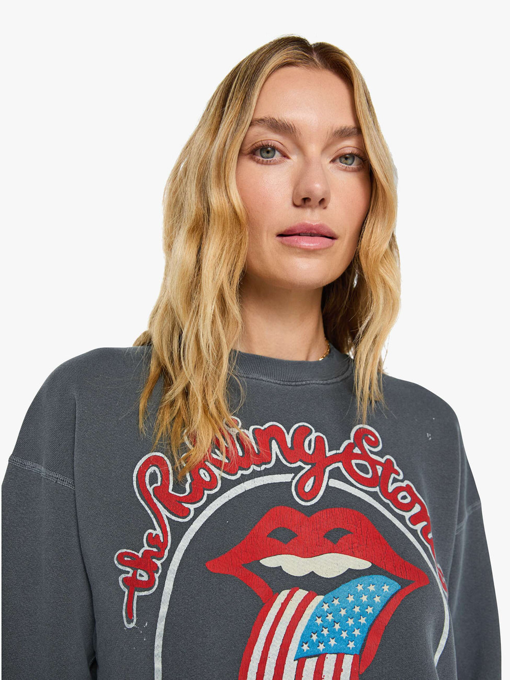 Women Mother Denim MadeWorn Rolling Stones Sweatshirt